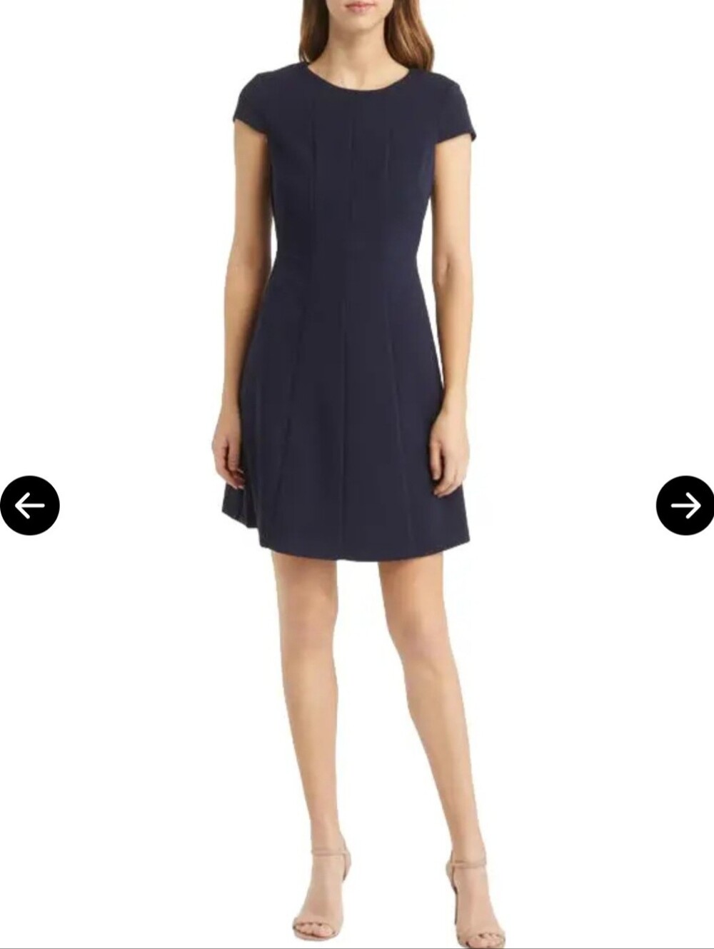 Eliza J NWT Navy Cap Sleeve Fit-and-Flare Dress